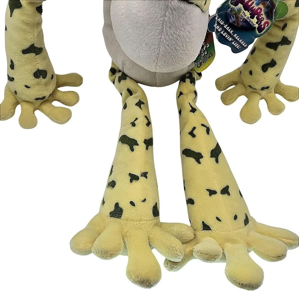 1999 Vtg‎ K&M International Slumpers Bull Frog Plush Yellow 17 in w/Tags